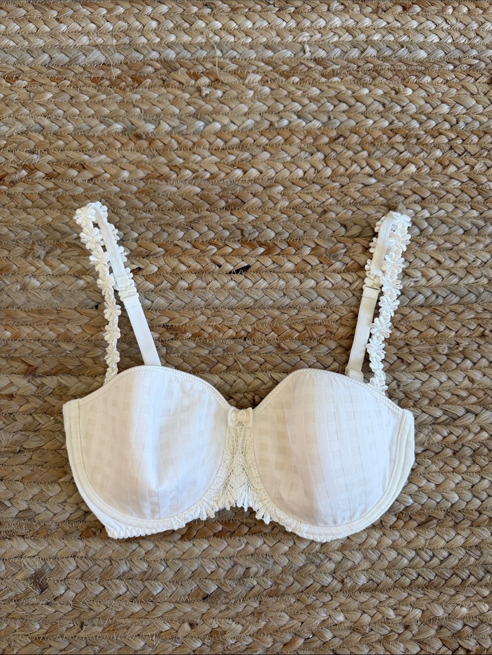 NWT Marie Jo Avero Padded Bra White Daisy Straps Underwire Top